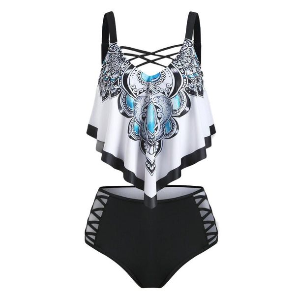 women's swimwear bikini women boh print push-up padded overlay flounce crisscross tankini white swimdress maillot de bain femme, White;black
women's swimwear bikini women boh print push-up padded overlay flounce crisscross tankini white swimdress maillot de bain femme, White;black