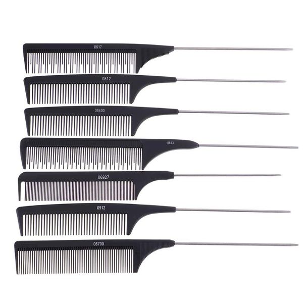 hair brushes 1pcs heat resistant salon black metal pin tail antistatic comb hard carbon cutting trimmer, Silver
hair brushes 1pcs heat resistant salon black metal pin tail antistatic comb hard carbon cutting trimmer, Silver