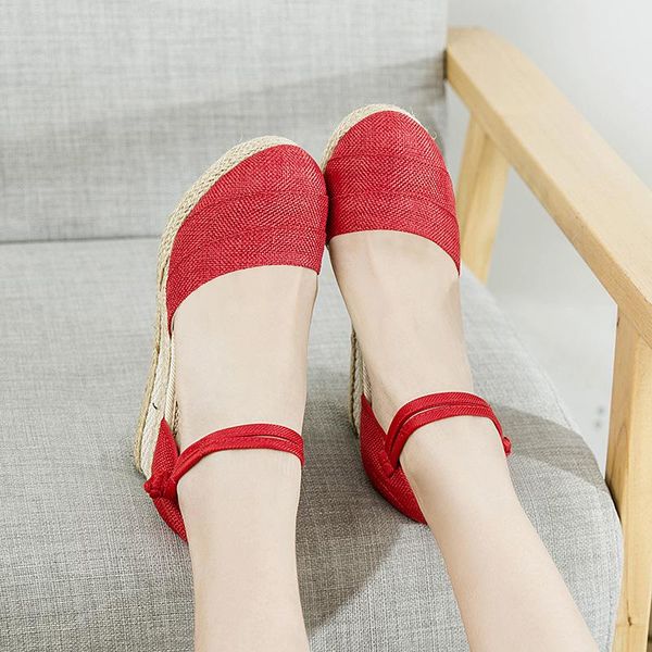 dress shoes women's wedge sandals summer fashionable breathable ethnic style linen closed toe ankle-strap buckle high heel, Black
dress shoes women's wedge sandals summer fashionable breathable ethnic style linen closed toe ankle-strap buckle high heel, Black