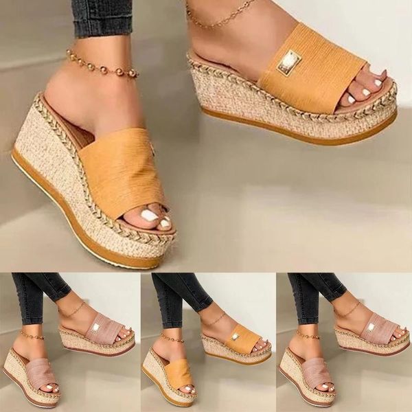 summer women slippers comfortable platform shoes fashion women's casual breathable wedge heel outdoor leisure, Black
summer women slippers comfortable platform shoes fashion women's casual breathable wedge heel outdoor leisure, Black