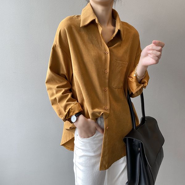 woman shirts korean loose style blouse 2021 spring plus size long sleeve clothing single breasted pockets vintage, White
woman shirts korean loose style blouse 2021 spring plus size long sleeve clothing single breasted pockets vintage, White