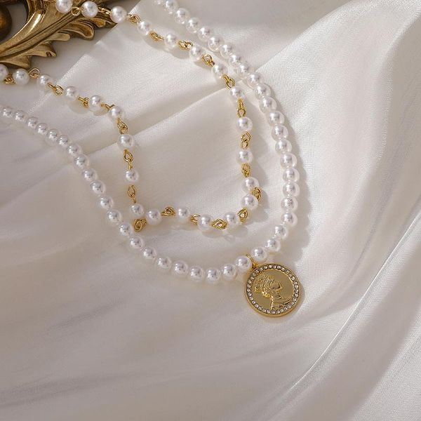 pendant necklaces lovoacc creative gold color queen portrait double layer pearl necklace for women wedding jewelry accessories, Silver
pendant necklaces lovoacc creative gold color queen portrait double layer pearl necklace for women wedding jewelry accessories, Silver