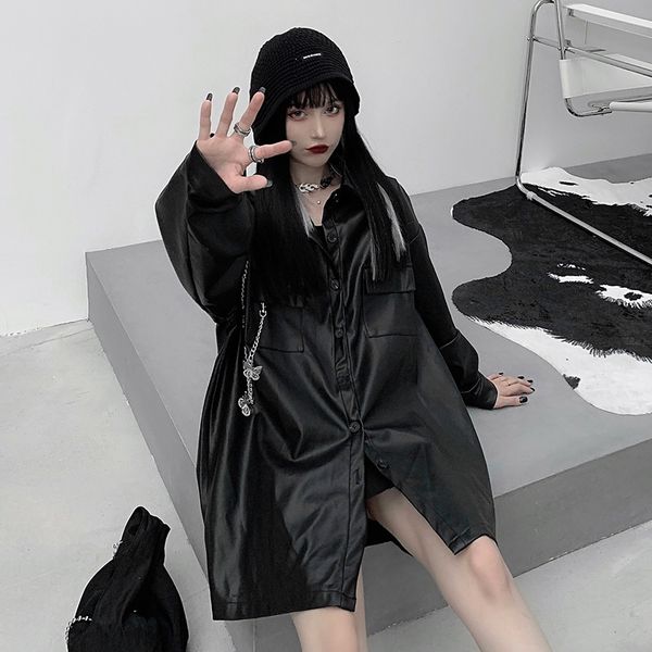 japanese casual women loose leather moto jacket outerwear korean high street coat chic streetwear long sleeve black leather
japanese casual women loose leather moto jacket outerwear korean high street coat chic streetwear long sleeve black leather
