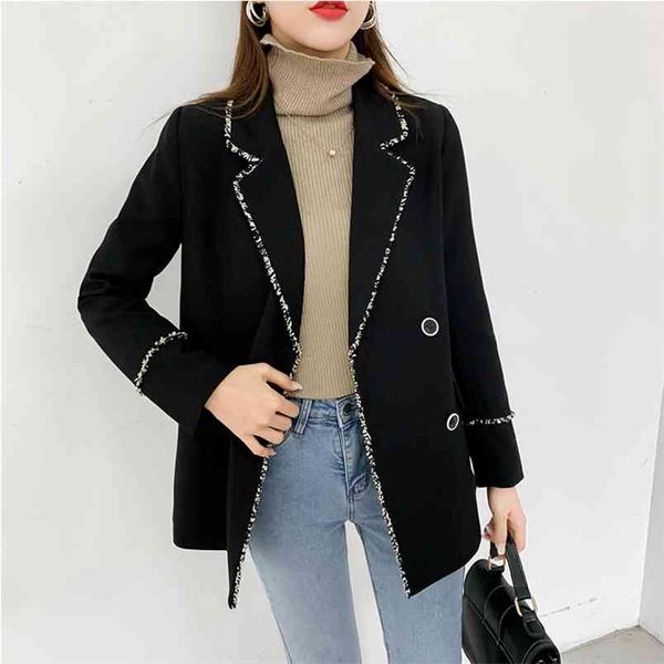 vintage black double breasted loose women fashion blazer casual female solid suit outwear winter autumn coat 210514, White;black
vintage black double breasted loose women fashion blazer casual female solid suit outwear winter autumn coat 210514, White;black