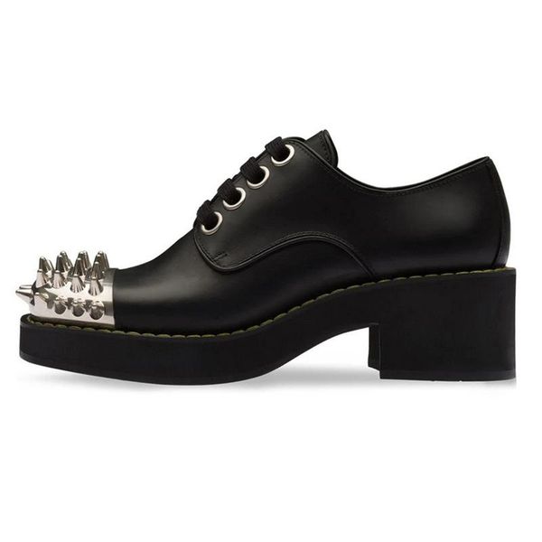 spring cowhide platform shoes women lace-up iron toe deep mouth loafers large size rivet ladies single dress, Black
spring cowhide platform shoes women lace-up iron toe deep mouth loafers large size rivet ladies single dress, Black