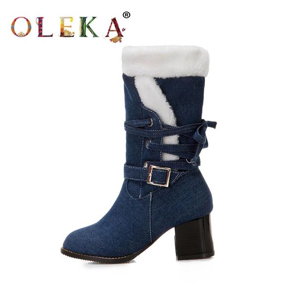 boots oleka mid-calf winter square heel metal decoration round toe for women sweet style snow shoes 2021, Black
boots oleka mid-calf winter square heel metal decoration round toe for women sweet style snow shoes 2021, Black