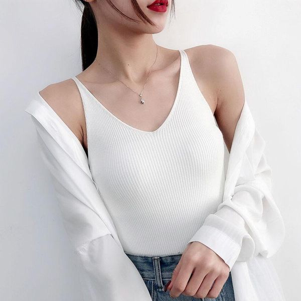 women's tanks & camis summer sleeveless tank women for blusas mujer de moda 2021 camisole v-neck knitted female d553, White
women's tanks & camis summer sleeveless tank women for blusas mujer de moda 2021 camisole v-neck knitted female d553, White