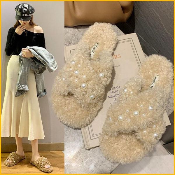 autumn and winter fairy style pearl women slippers wool women's flat fashion lamb female casual, Black
autumn and winter fairy style pearl women slippers wool women's flat fashion lamb female casual, Black