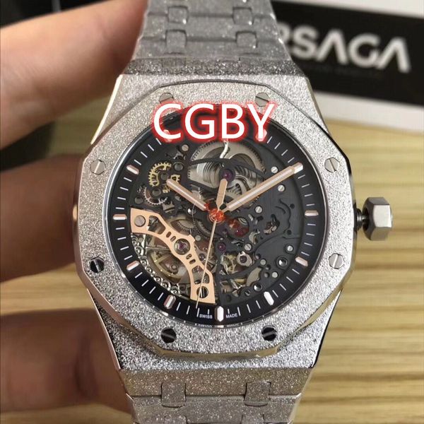 men's sports mechanical watch 42mm material frosted automatic hollow machine 316 fine steel folding buckle, Slivery;brown
men's sports mechanical watch 42mm material frosted automatic hollow machine 316 fine steel folding buckle, Slivery;brown