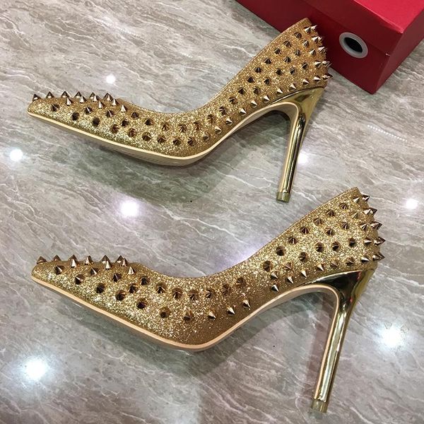 dress shoes 2021 fashion gold glitter spikes poined toe stiletto high heel shoe pump high-heeled, Black
dress shoes 2021 fashion gold glitter spikes poined toe stiletto high heel shoe pump high-heeled, Black