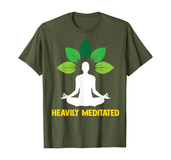 heavily meditated - cool spiritual t-shirt, White;black