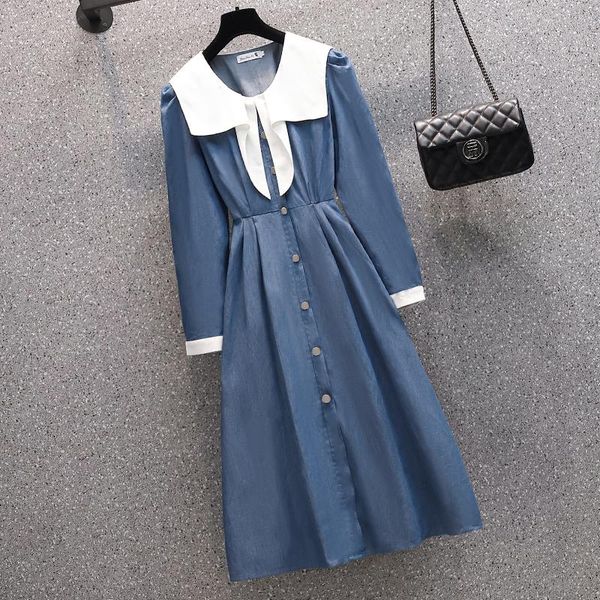 casual dresses autumn long dress sleeve shirt women denim plus size button loose 2021 cloth, Black;gray
casual dresses autumn long dress sleeve shirt women denim plus size button loose 2021 cloth, Black;gray