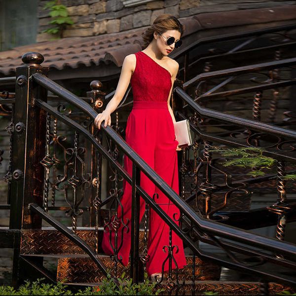 women jumpsuit elegance party summer chiffon formal off shoulder full length rompers plus size 3xl 4xl lace jumpsuits 210625, Black;white
women jumpsuit elegance party summer chiffon formal off shoulder full length rompers plus size 3xl 4xl lace jumpsuits 210625, Black;white