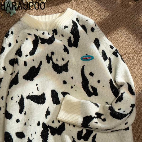 women's sweaters harajpoo pullover couple harajuku style cartoon panda print fun sweater women knitted o neck long sleeve vintage y2k c, White;black
women's sweaters harajpoo pullover couple harajuku style cartoon panda print fun sweater women knitted o neck long sleeve vintage y2k c, White;black