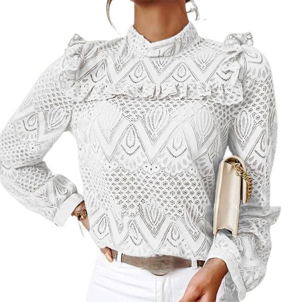 women's t-shirt fashion t-shirts spring autumn long sleeve ruffle office lady clothes vintage female, White
women's t-shirt fashion t-shirts spring autumn long sleeve ruffle office lady clothes vintage female, White