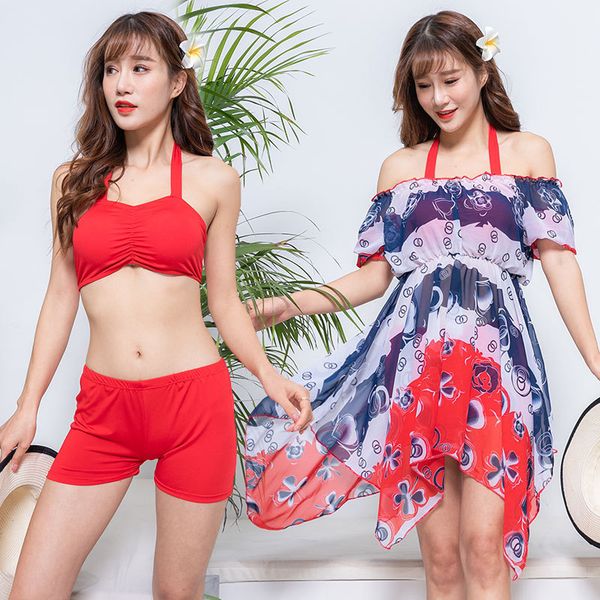 suit new ins demeanor, split skirt swimsuit, women's three piece bikini, White;black
suit new ins demeanor, split skirt swimsuit, women's three piece bikini, White;black