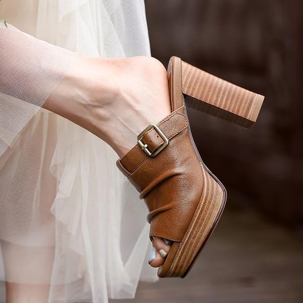 slippers dovereiss fashion women's shoes summer buckle brown cowhide consice waterproof elegant chunky heels 33-40, Black
slippers dovereiss fashion women's shoes summer buckle brown cowhide consice waterproof elegant chunky heels 33-40, Black
