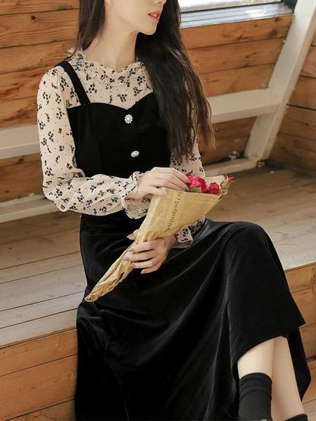 2021 spring fake two piece floral skirt with slim waist fashion hepburn large women's drs, Black;gray
2021 spring fake two piece floral skirt with slim waist fashion hepburn large women's drs, Black;gray