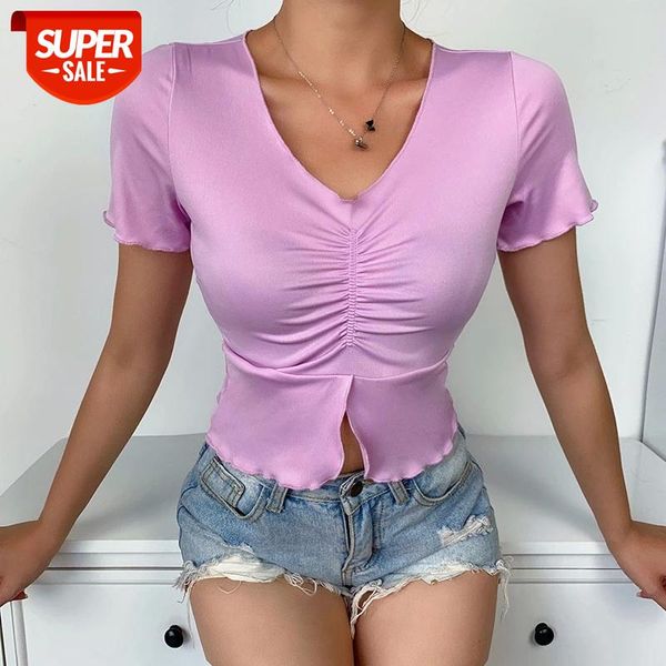 t shirt ruffle tee for women lady short sleeve split elastic pleated pullover club casual basic cloth purple slim crop #k05a, White
t shirt ruffle tee for women lady short sleeve split elastic pleated pullover club casual basic cloth purple slim crop #k05a, White