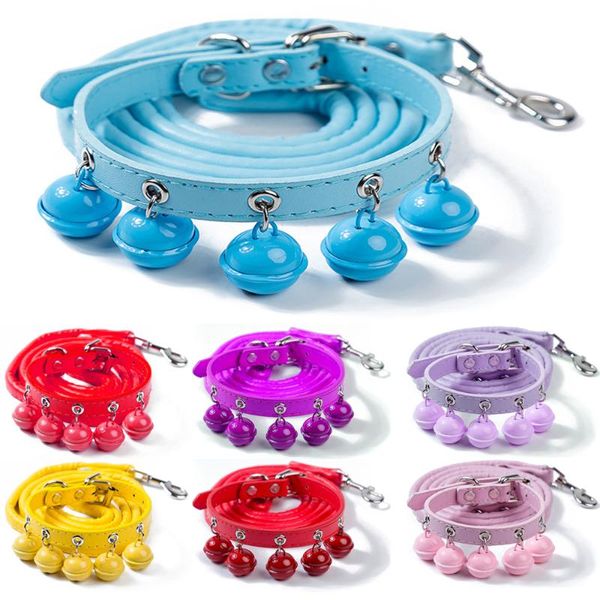 cat collars & leads 1pc colorful pu pet bell with collar leash set traction rope necklace dog outdoor lead puppy supplies
cat collars & leads 1pc colorful pu pet bell with collar leash set traction rope necklace dog outdoor lead puppy supplies