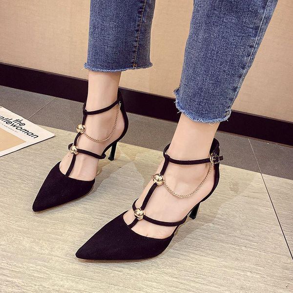 dress shoes 2021 women high heel woman pumps roman pointed toe thin heels flock buckle comfortable stylish sandalias, Black
dress shoes 2021 women high heel woman pumps roman pointed toe thin heels flock buckle comfortable stylish sandalias, Black