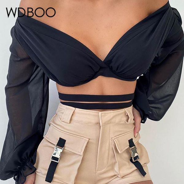 women's t-shirt wdboo deep v neck chiffon t shirt women lantern long sleeve crop black, White
women's t-shirt wdboo deep v neck chiffon t shirt women lantern long sleeve crop black, White