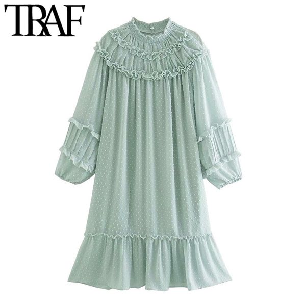 women chic fashion ruffled dotted mesh mini dress vintage o neck long sleeve female dresses vestidos mujer 210507, Black;gray
women chic fashion ruffled dotted mesh mini dress vintage o neck long sleeve female dresses vestidos mujer 210507, Black;gray