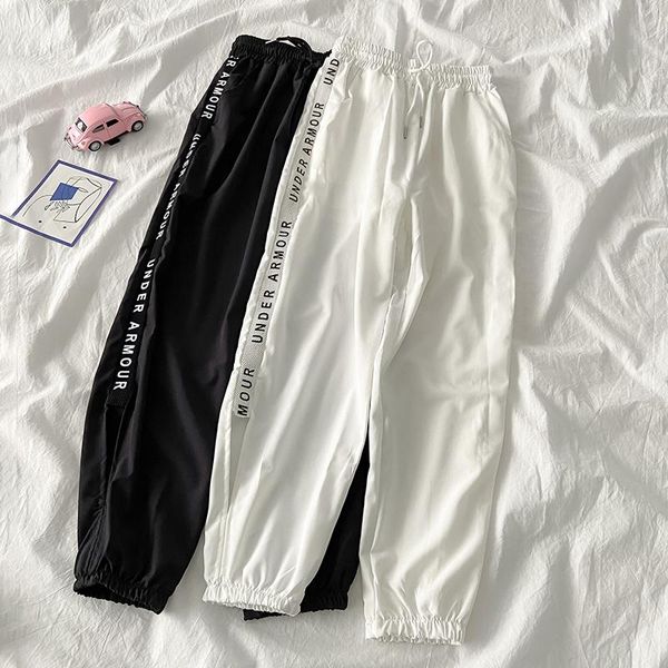 women's pants & capris elastic waist sports style with letters casual summer thin 2021 korean ankle length ankle-tied, Black;white
women's pants & capris elastic waist sports style with letters casual summer thin 2021 korean ankle length ankle-tied, Black;white