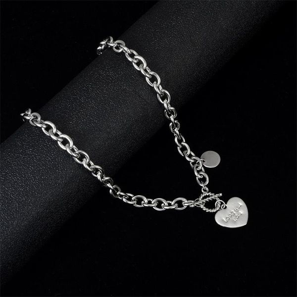 chains fashion design necklace stainless steel short love peach heart clavicle chain lettering bungee hip hop accessories, Silver
chains fashion design necklace stainless steel short love peach heart clavicle chain lettering bungee hip hop accessories, Silver
