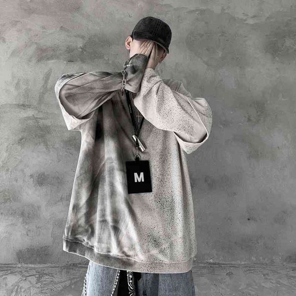 chic hong kong style men's tie dye splash ink fake two pieces of design for lovers in autumn and winter, Black
chic hong kong style men's tie dye splash ink fake two pieces of design for lovers in autumn and winter, Black