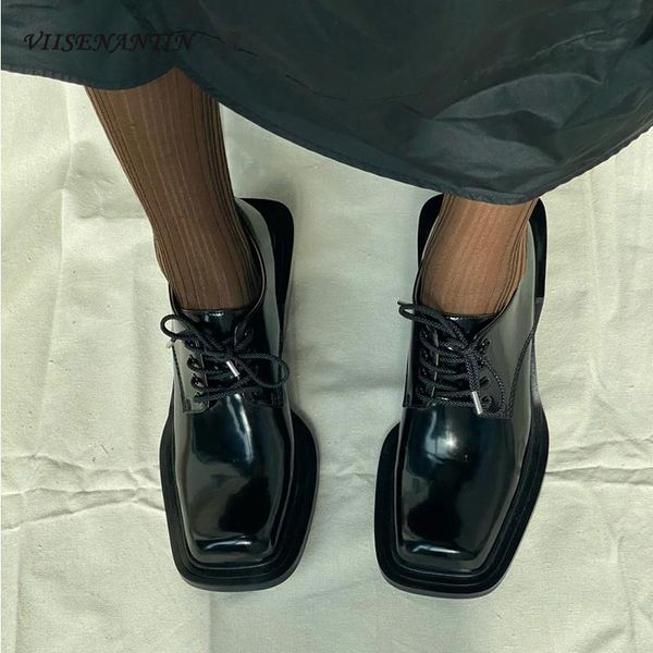 dress shoes retro british style lace-up leather spring and summer all-match square toe thick heel high-heeled women, Black
dress shoes retro british style lace-up leather spring and summer all-match square toe thick heel high-heeled women, Black