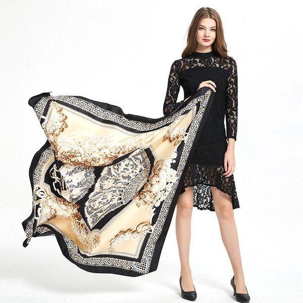 scarves large scarf 130x 130 summer women foulard print 100 % silk shawl luxury designers 130*130cm, Blue;gray
scarves large scarf 130x 130 summer women foulard print 100 % silk shawl luxury designers 130*130cm, Blue;gray