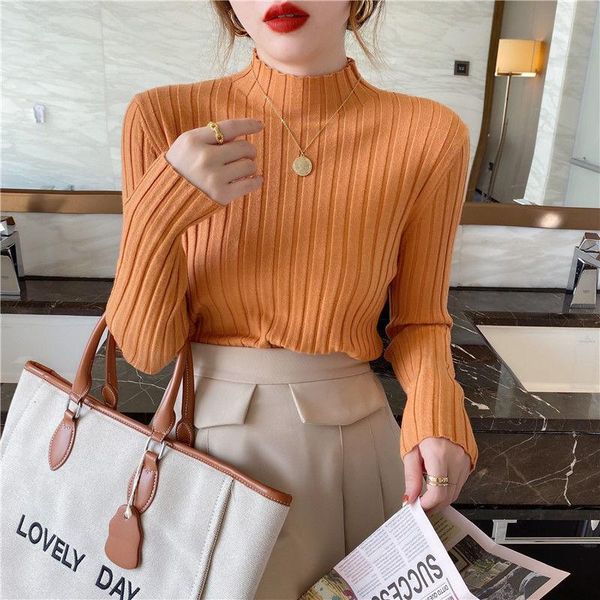women's sweaters pullover ribbed knitted sweater autumn winter clothes women 2021 high neck long sleeve slim basic woman, White;black
women's sweaters pullover ribbed knitted sweater autumn winter clothes women 2021 high neck long sleeve slim basic woman, White;black