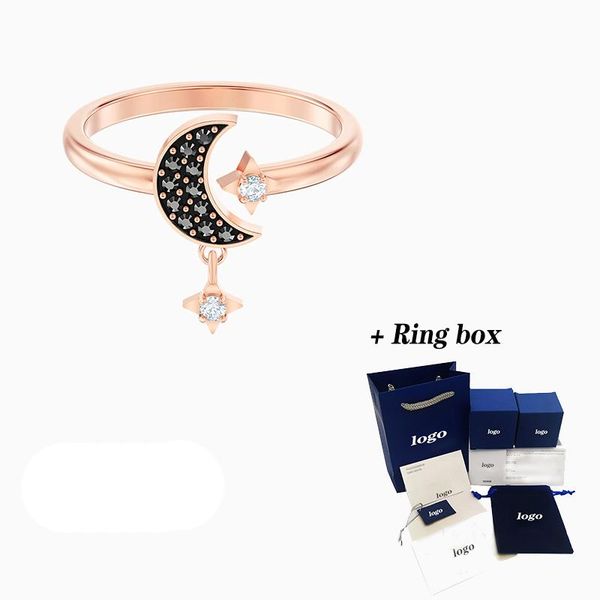 cluster rings fashion jewelry swa symbolic moon ring starry sky decoration elegant romantic engagement birthday gift, Golden;silver
cluster rings fashion jewelry swa symbolic moon ring starry sky decoration elegant romantic engagement birthday gift, Golden;silver