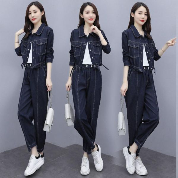 women's two piece pants fashion pocket single-breasted denim jackets jeans suits 2021 autumn spring female vintage sets, White
women's two piece pants fashion pocket single-breasted denim jackets jeans suits 2021 autumn spring female vintage sets, White