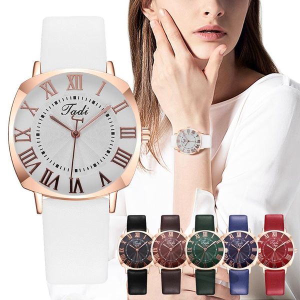 fashion women watch rose gold case roman scale dial quartz leather band gift bracelet femme dorado #l wristwatches, Slivery;brown 
fashion women watch rose gold case roman scale dial quartz leather band gift bracelet femme dorado #l wristwatches, Slivery;brown