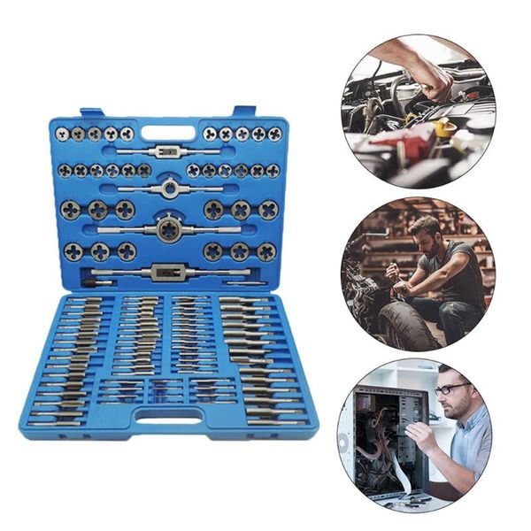 40/110pcs/set tap die set screw thread metric taps wrench dies diy kit threading hand tools alloy metal tool professional sets
40/110pcs/set tap die set screw thread metric taps wrench dies diy kit threading hand tools alloy metal tool professional sets