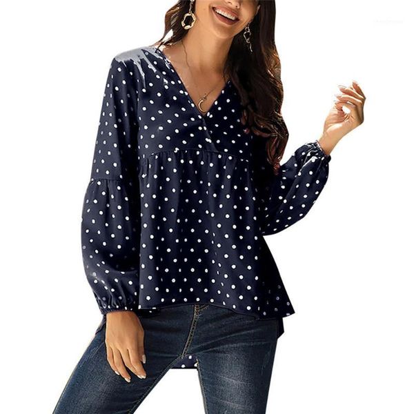 women's chiffon loose blouse casual all-match polka dot v-neck lantern sleeve pullover autumn spring for women blouses & shirts, White
women's chiffon loose blouse casual all-match polka dot v-neck lantern sleeve pullover autumn spring for women blouses & shirts, White