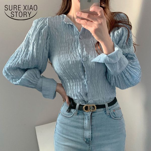 women's blouses & shirts chic pleated slimming bezel buckle lantern sleeve long blouse fashion autumn 10993 lv93, White
women's blouses & shirts chic pleated slimming bezel buckle lantern sleeve long blouse fashion autumn 10993 lv93, White