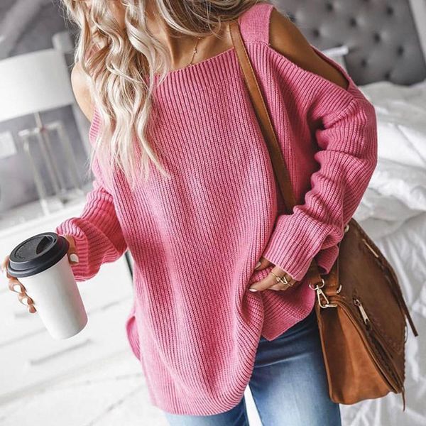 women's sweaters off-the-shoulder long-sleeved sweater ladies long knit pullover autumn loose, White;black
women's sweaters off-the-shoulder long-sleeved sweater ladies long knit pullover autumn loose, White;black