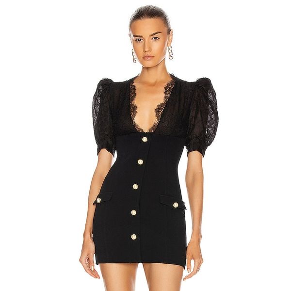 swtao women designer celebrity lace puff sleeve black bandage dress ladies elegant evening bodycon party vestido 210527, Black;gray
swtao women designer celebrity lace puff sleeve black bandage dress ladies elegant evening bodycon party vestido 210527, Black;gray