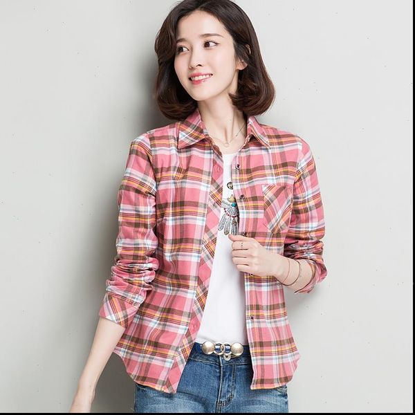 plaid brushed flannel single women blouses patch pocket slim long sleeve cotton thick young casual blouse outerwear shirt, White
plaid brushed flannel single women blouses patch pocket slim long sleeve cotton thick young casual blouse outerwear shirt, White