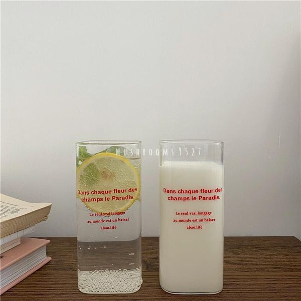 wine glasses korean style retro romantic red french printing square glass cup milk juice simple coffee office
wine glasses korean style retro romantic red french printing square glass cup milk juice simple coffee office