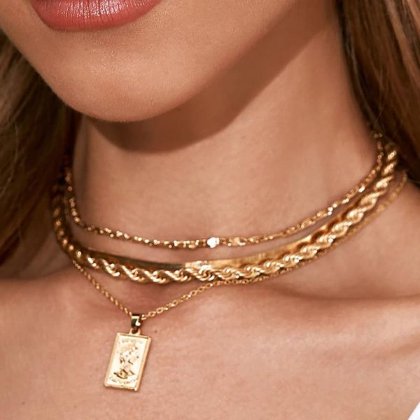 pendant necklaces accessories simple twist chain geometric necklace personality snake bone wild portrait, Silver
pendant necklaces accessories simple twist chain geometric necklace personality snake bone wild portrait, Silver