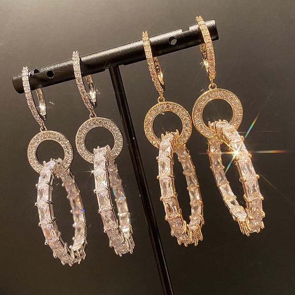 dangle & chandelier zircon big circle earrings cold wind tide simple crystal, Silver
dangle & chandelier zircon big circle earrings cold wind tide simple crystal, Silver