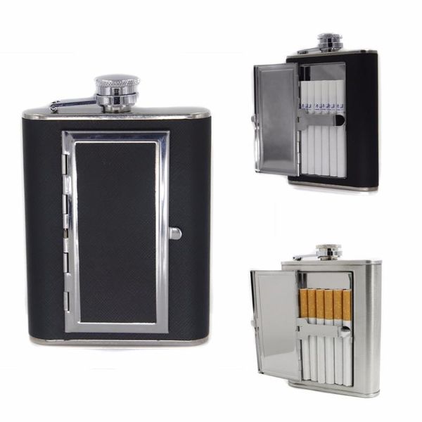 hip flasks black/silver est portable stainless steel liquor wine alcohol flagon flask + cigarette case 2021
hip flasks black/silver est portable stainless steel liquor wine alcohol flagon flask + cigarette case 2021