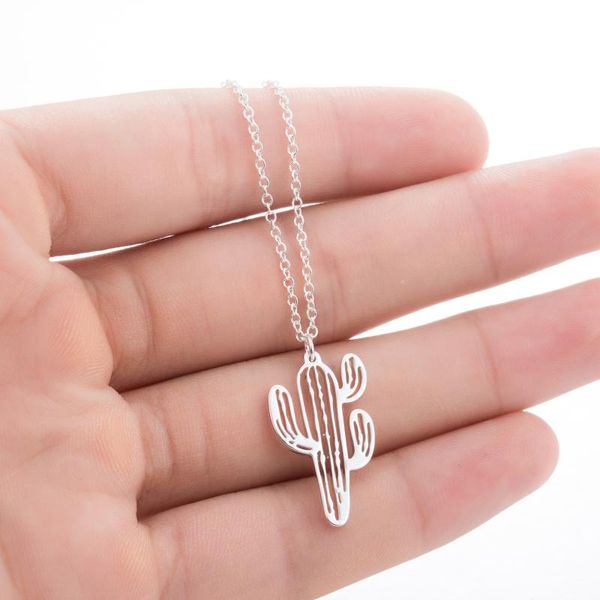 necklace stainless steel cactus pendant chain for women on the neck fashion jewelry collar collier friend gift necklaces, Silver
necklace stainless steel cactus pendant chain for women on the neck fashion jewelry collar collier friend gift necklaces, Silver