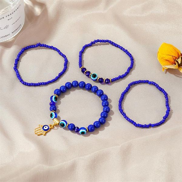 link, chain 4pcs turkish eyes bracelets for women men bohemia blue evil eye bead charm bracelet handmade couple lucky jewelry party pulseira, Black
link, chain 4pcs turkish eyes bracelets for women men bohemia blue evil eye bead charm bracelet handmade couple lucky jewelry party pulseira, Black