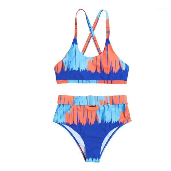 women's swimwear ladies summer split set, adults high waist back strap creative geometric printing backless bikini swimsuit, White;black
women's swimwear ladies summer split set, adults high waist back strap creative geometric printing backless bikini swimsuit, White;black