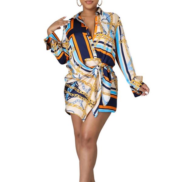 casual dresses thorn tree chain print shirts dress 2021 fashion women turn down collar high waist tie up mini autumn long sleeve vestidos, Black;gray
casual dresses thorn tree chain print shirts dress 2021 fashion women turn down collar high waist tie up mini autumn long sleeve vestidos, Black;gray